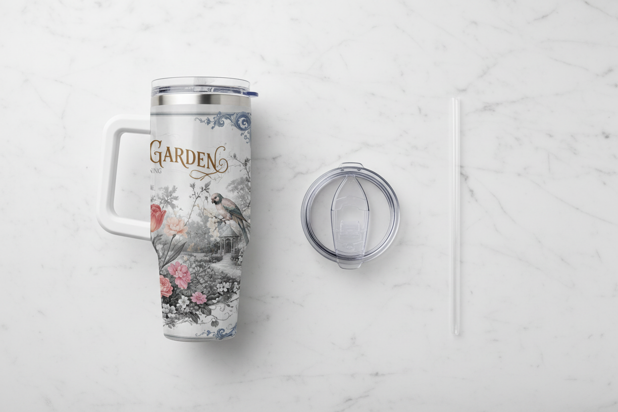 Tumbler with Lid and Straw
