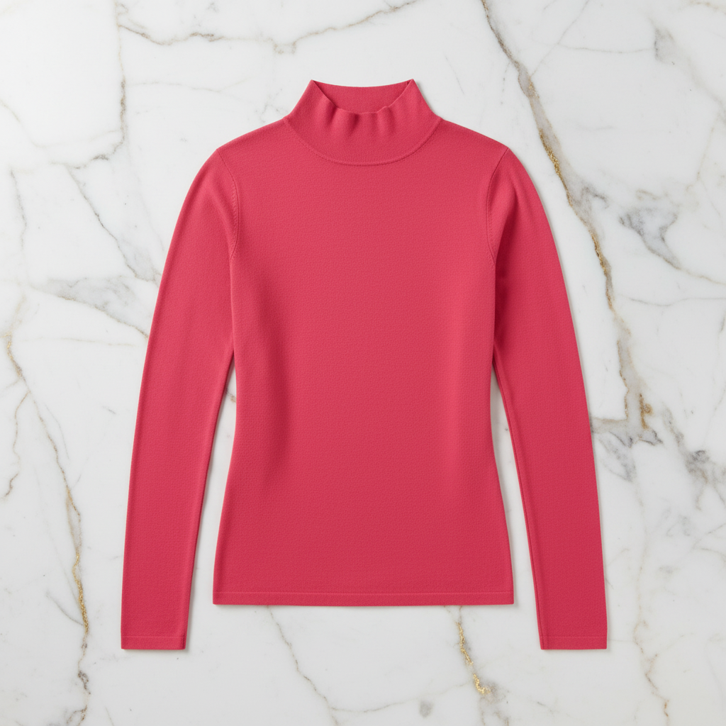 Turtleneck Slim Rose Sweater
