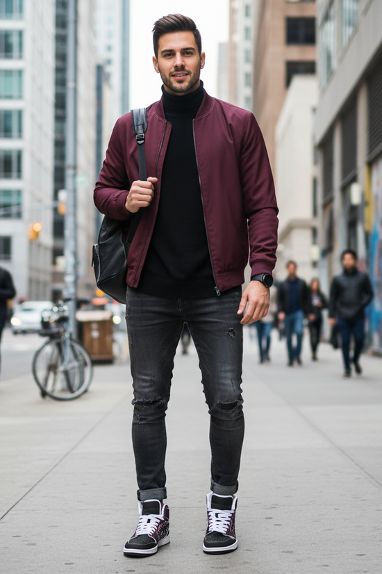 Urban sidewalk full body shot