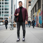 Urban sidewalk full body shot