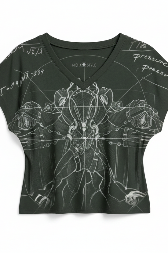 V-Neck and Sleeve Detail