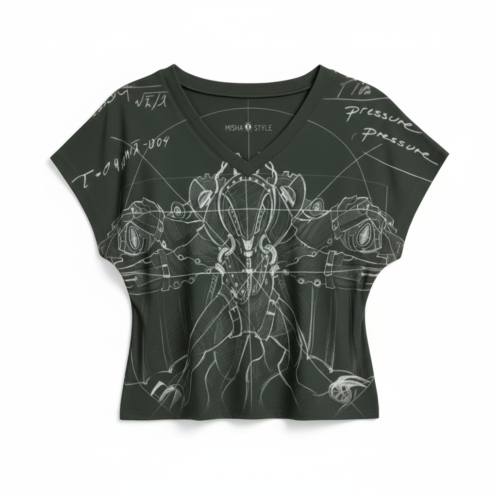 V-Neck and Sleeve Detail