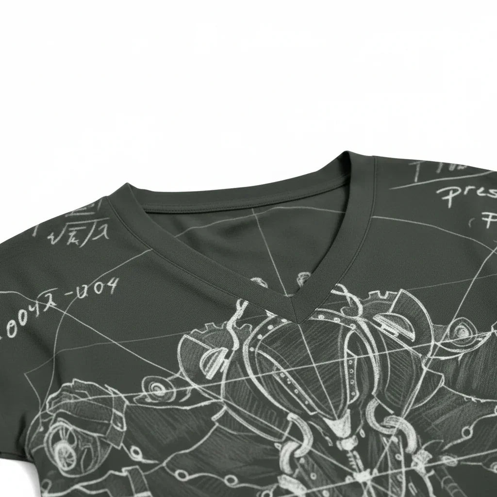 V-Neck Detail White Background