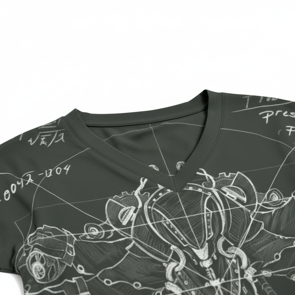 V-Neck Detail White Background