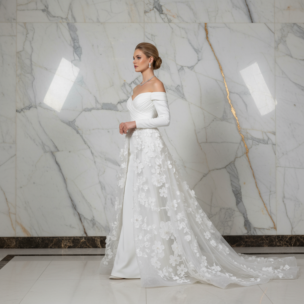 Walking gracefully - White gown