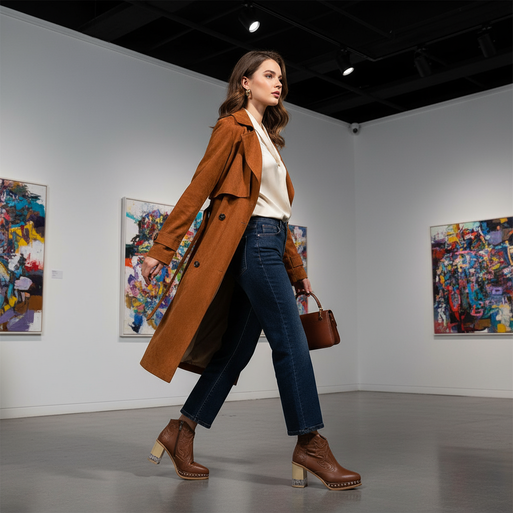 Walking pose in gallery