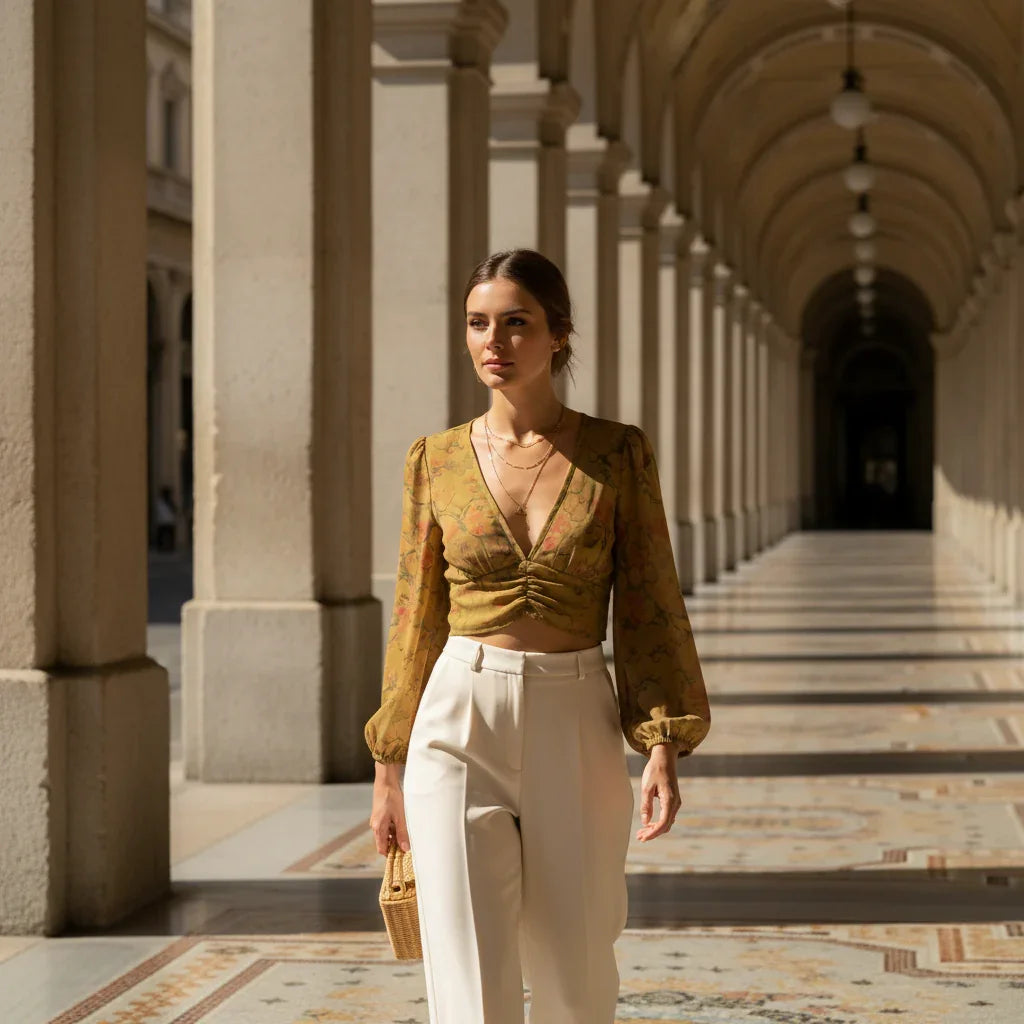 Walking through arcade