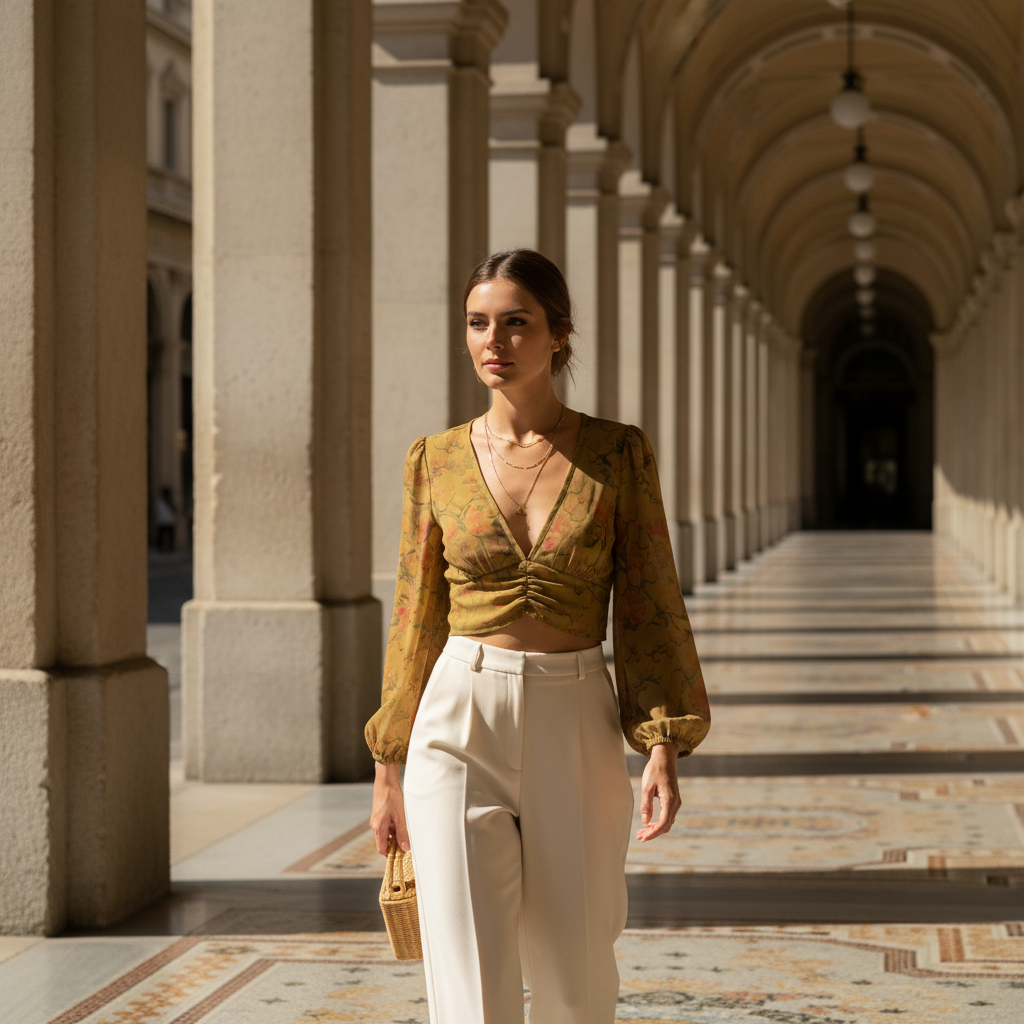 Walking through arcade