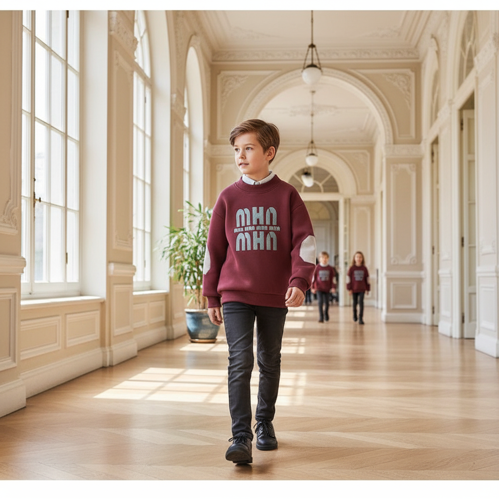 Walking through elegant corridor