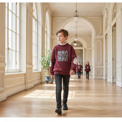 Walking through elegant corridor