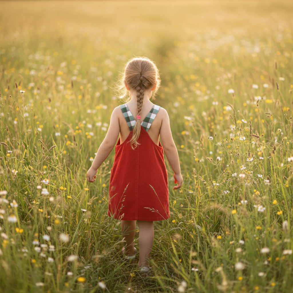 Walking through meadow