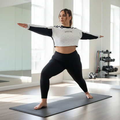 Warrior pose on yoga mat