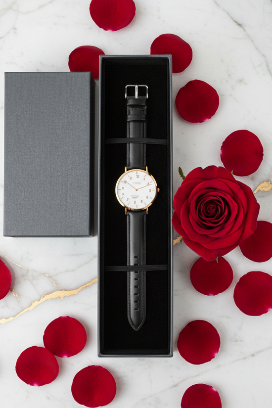 Watch flat lay composition