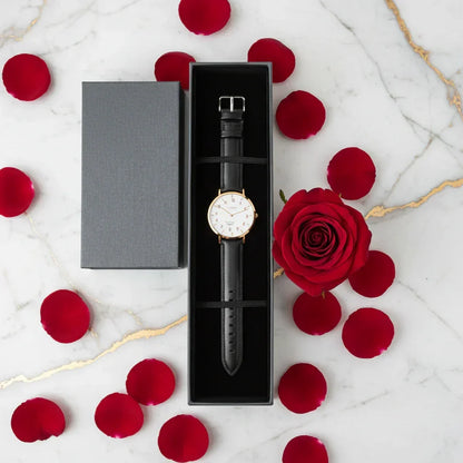 Watch flat lay composition