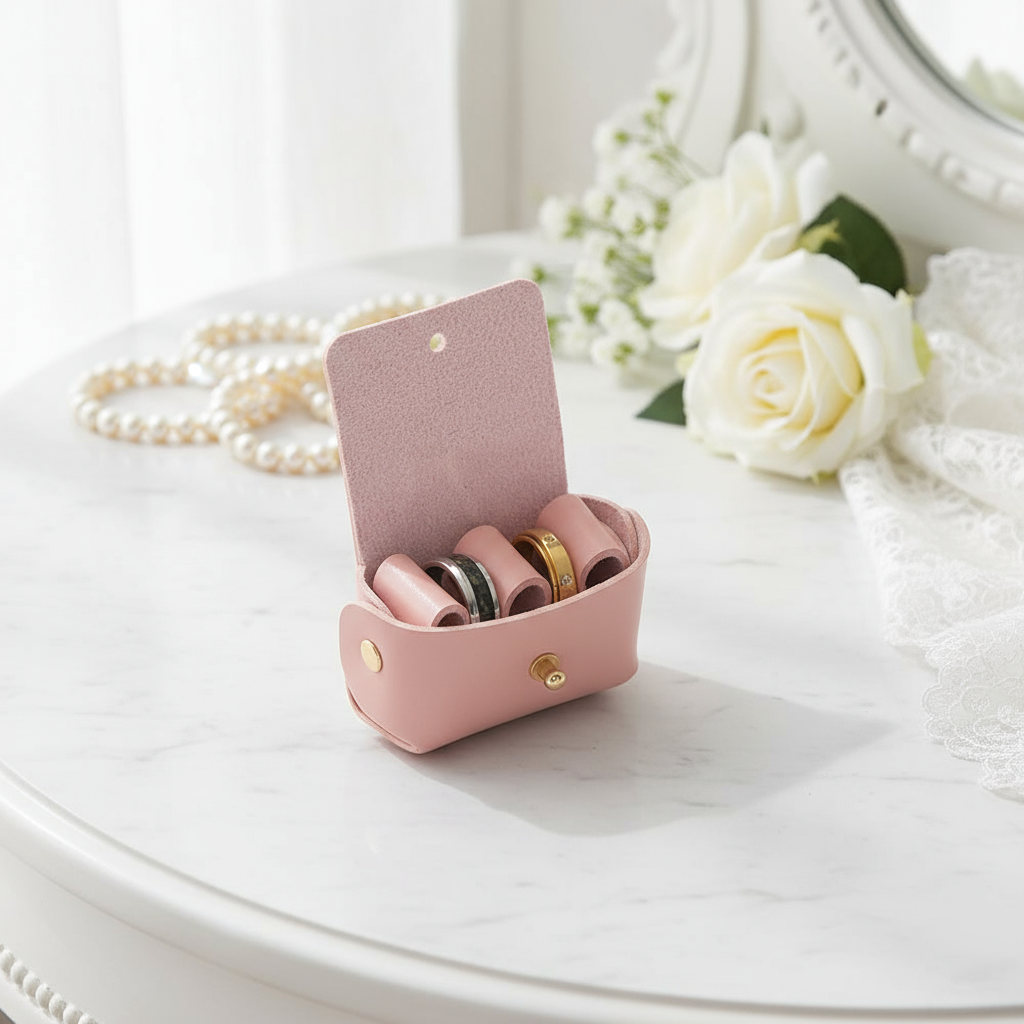Wedding Pouch on Marble Vanity
