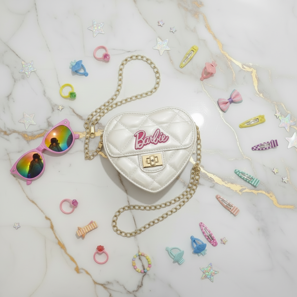 White bag - flat lay with accessories