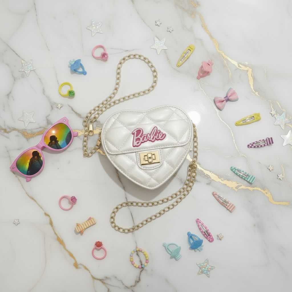 White bag - flat lay with accessories