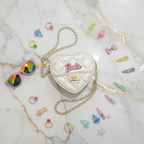 White bag - flat lay with accessories