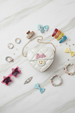 White bag - flat lay with accessories