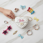 White bag - hand with chain and accessories