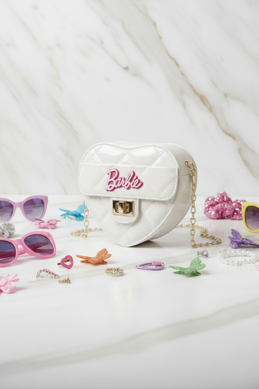 White bag - side angle with accessories