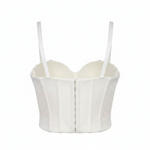 White Corset Top - Back View Ghost Mannequin