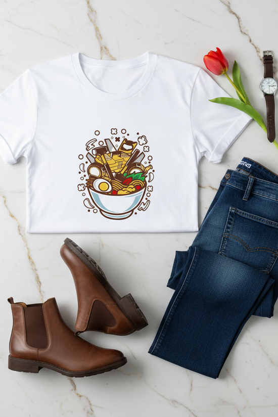 White Dark Jeans with Tulip