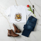 White Dark Jeans with Tulip