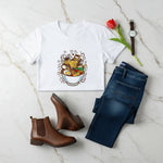 White Dark Jeans with Tulip