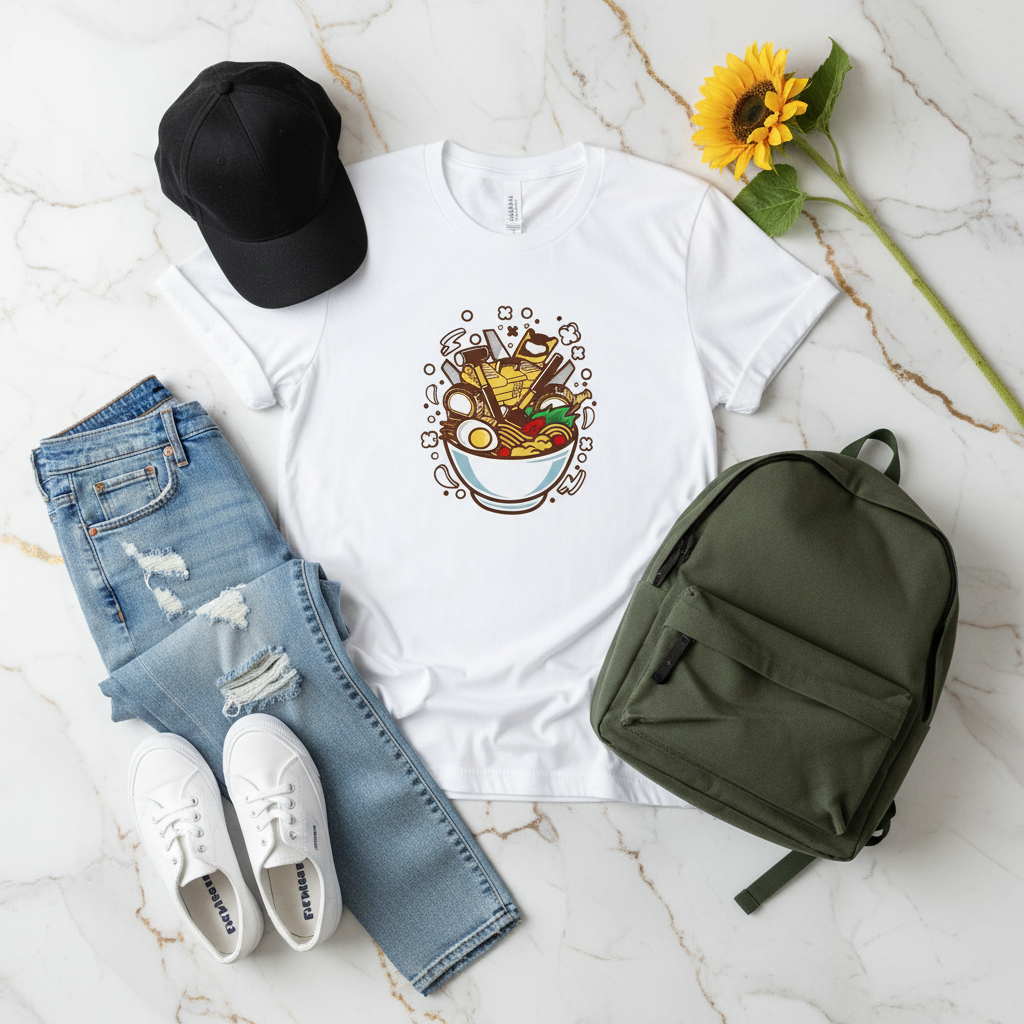 White Distressed Jeans with Sunflower