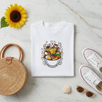 White Flat-lay with Sunflower