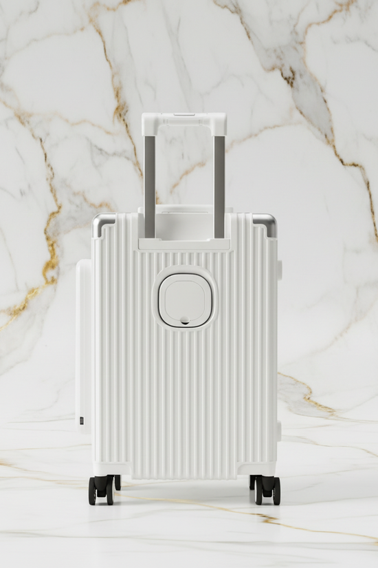 White luggage back view