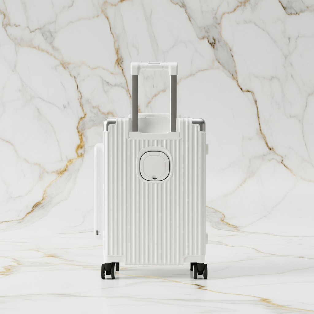 White luggage back view