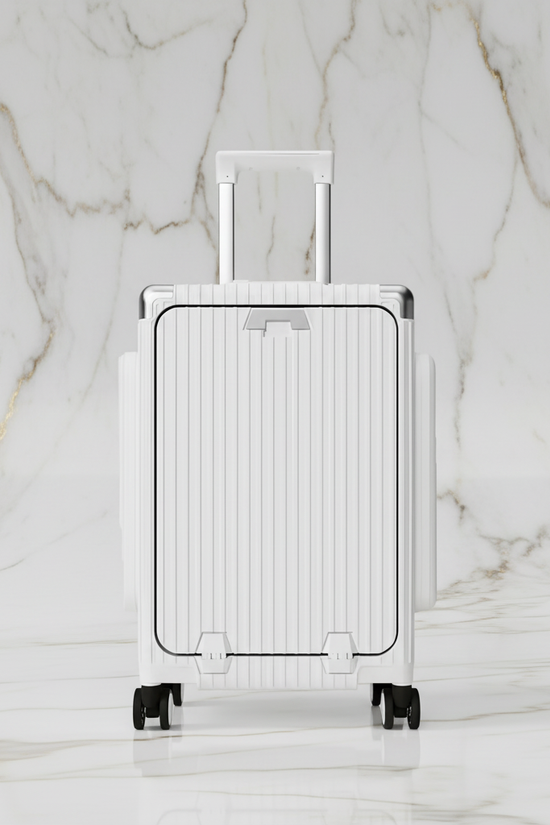 White luggage front view