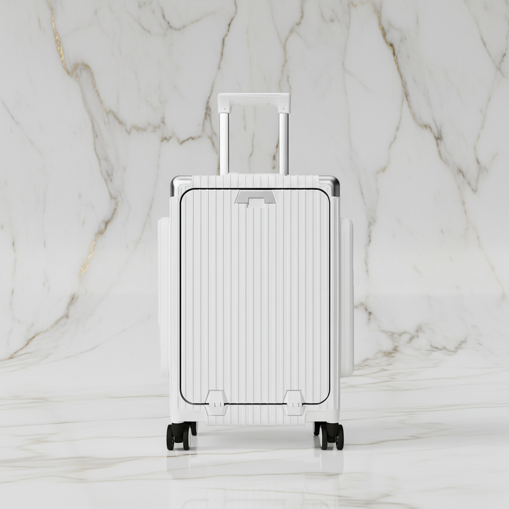 White luggage front view