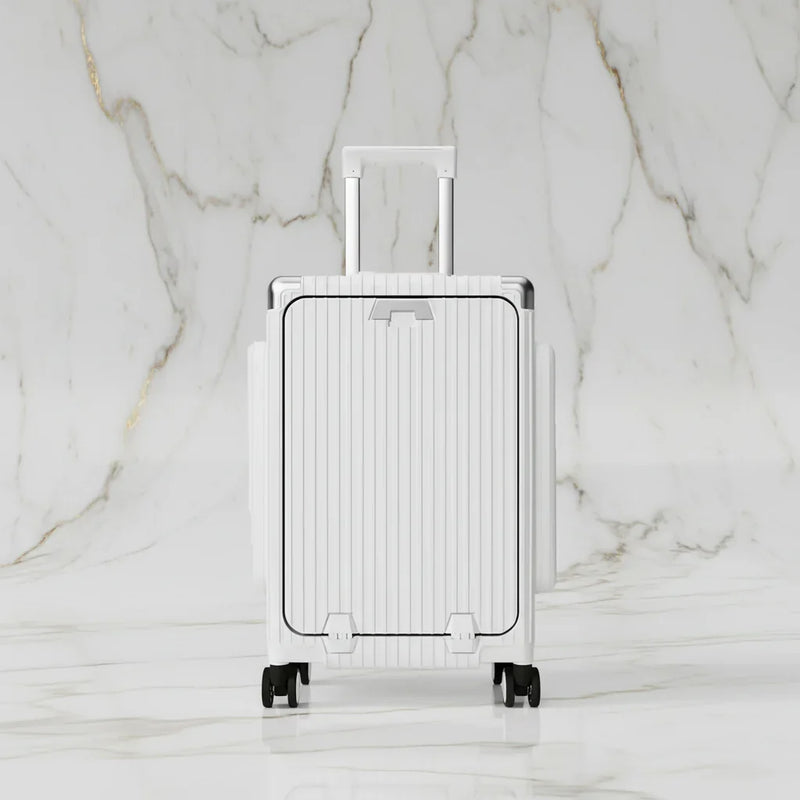 White luggage front view
