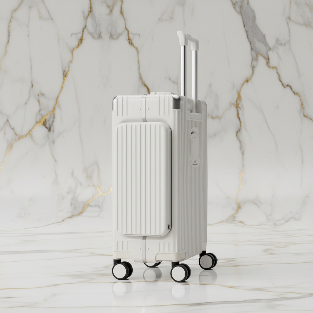 White luggage side view