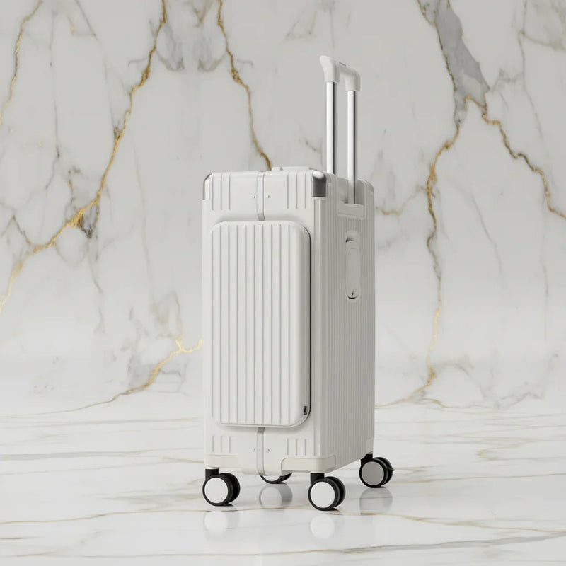 White luggage side view