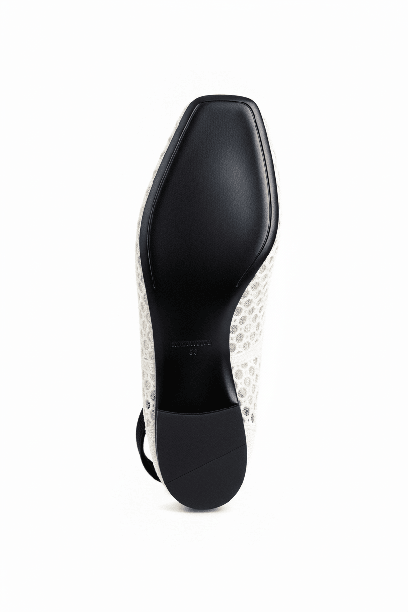 White Sandal Black Sole Bottom