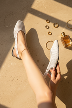 White Sandal Lifestyle Pose 1