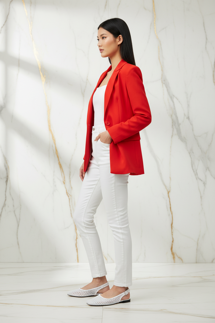 White Sandal White Overall Left