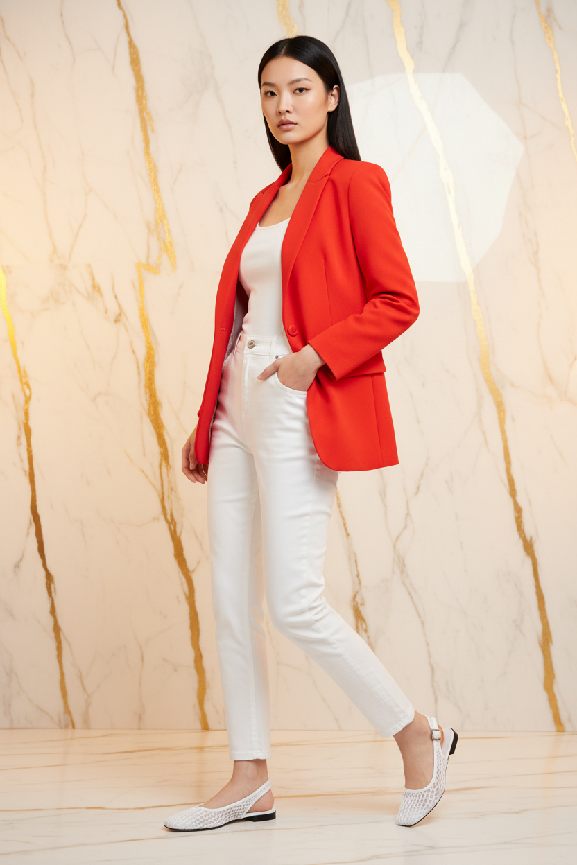 White Sandal White Overall Three-Quarter