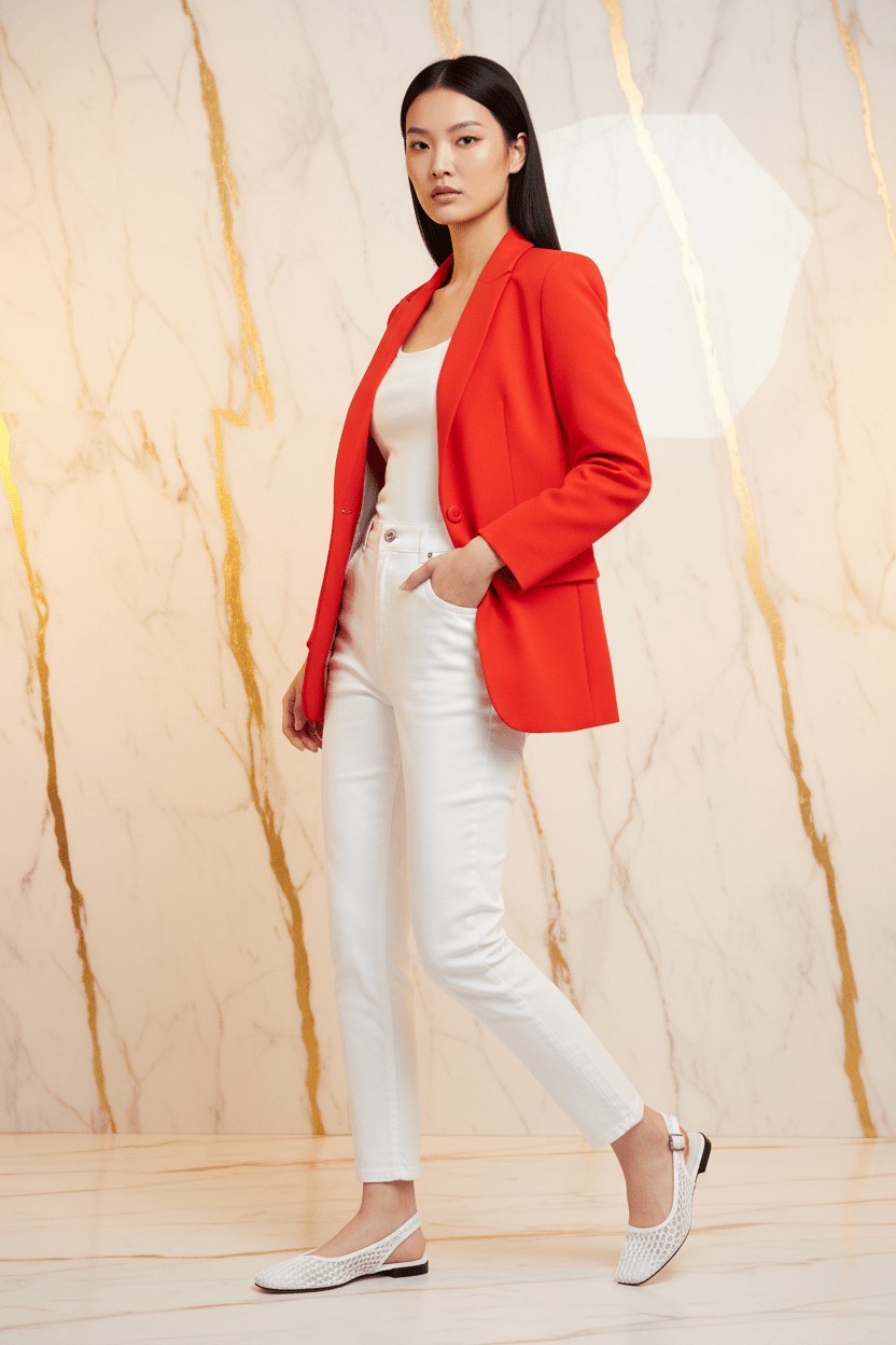 White Sandal White Overall Three-Quarter