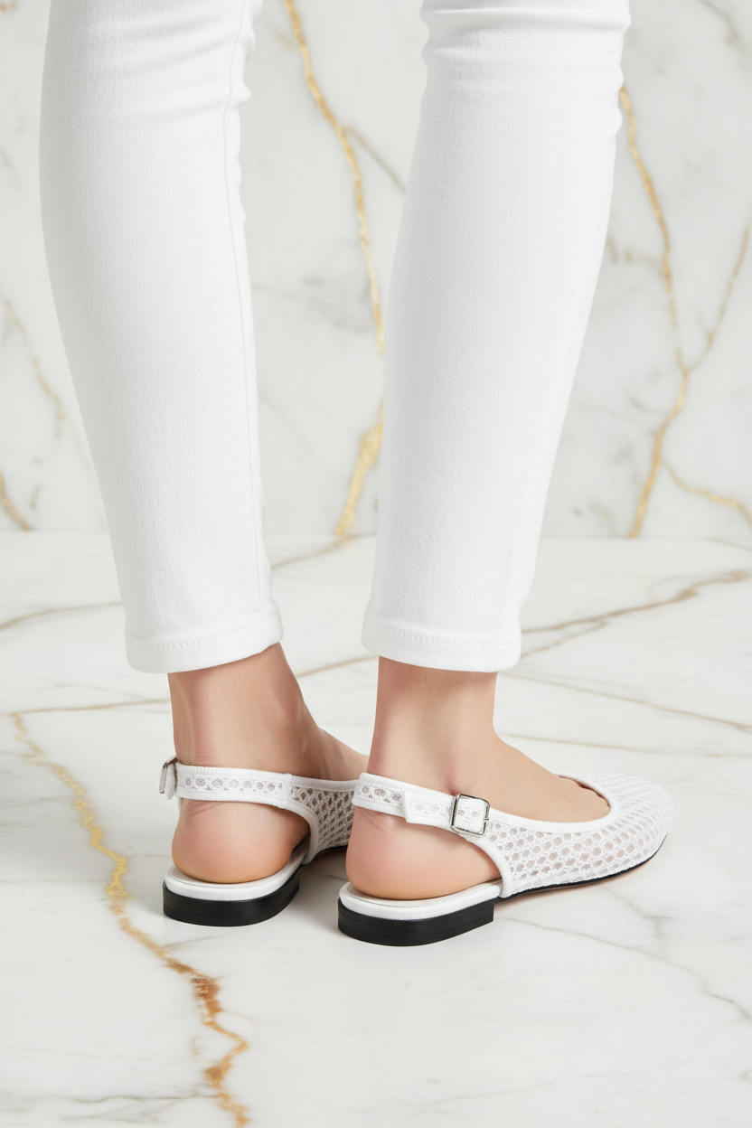 White Shoes Close-up Back