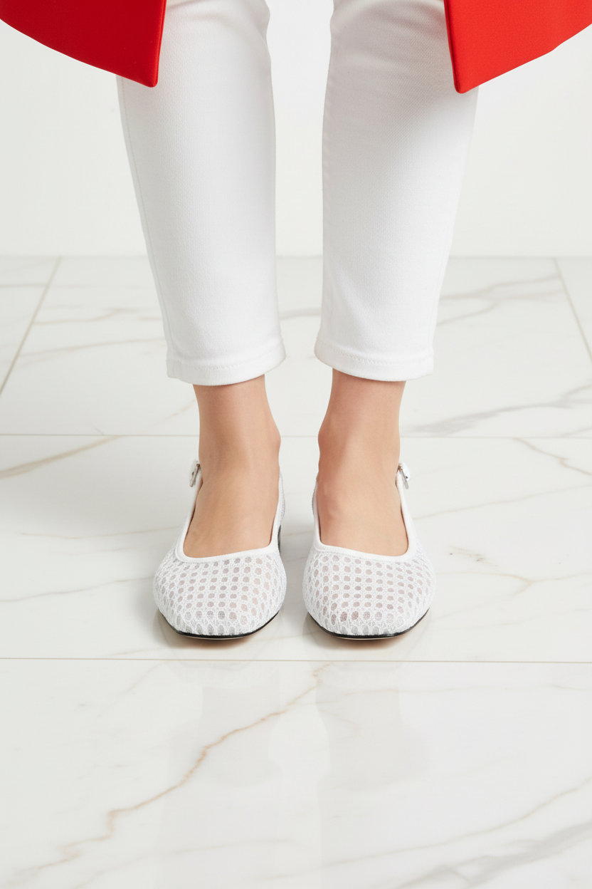 White Shoes Close-up Front