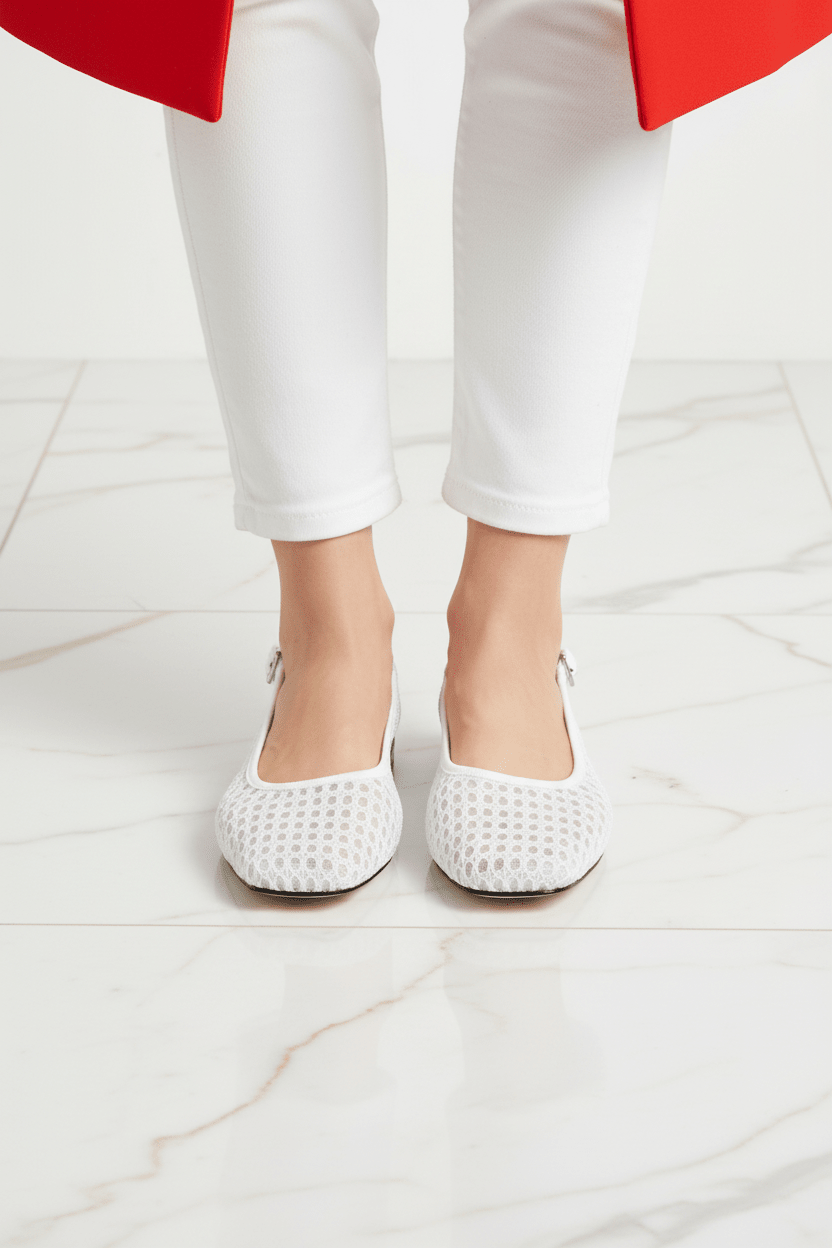 White Shoes Close-up Front