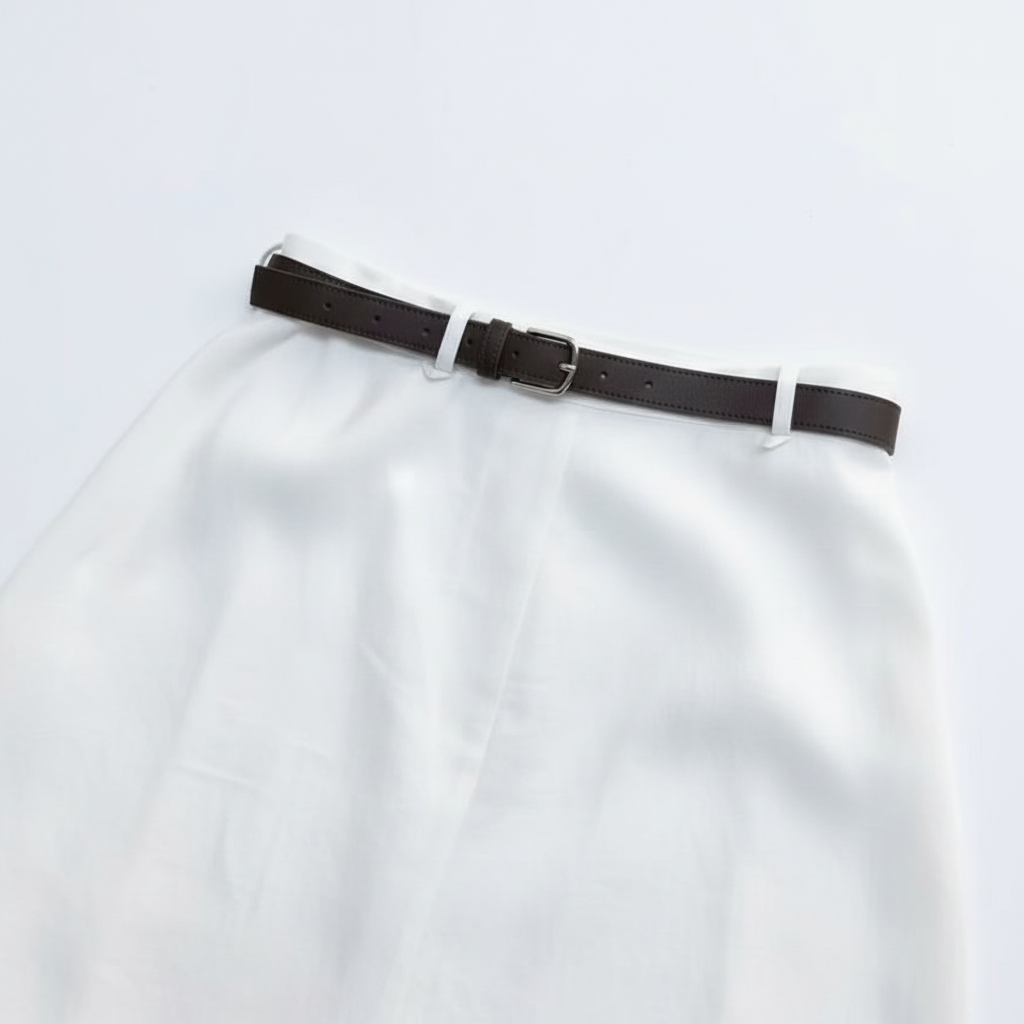 White Skirt Belt Detail