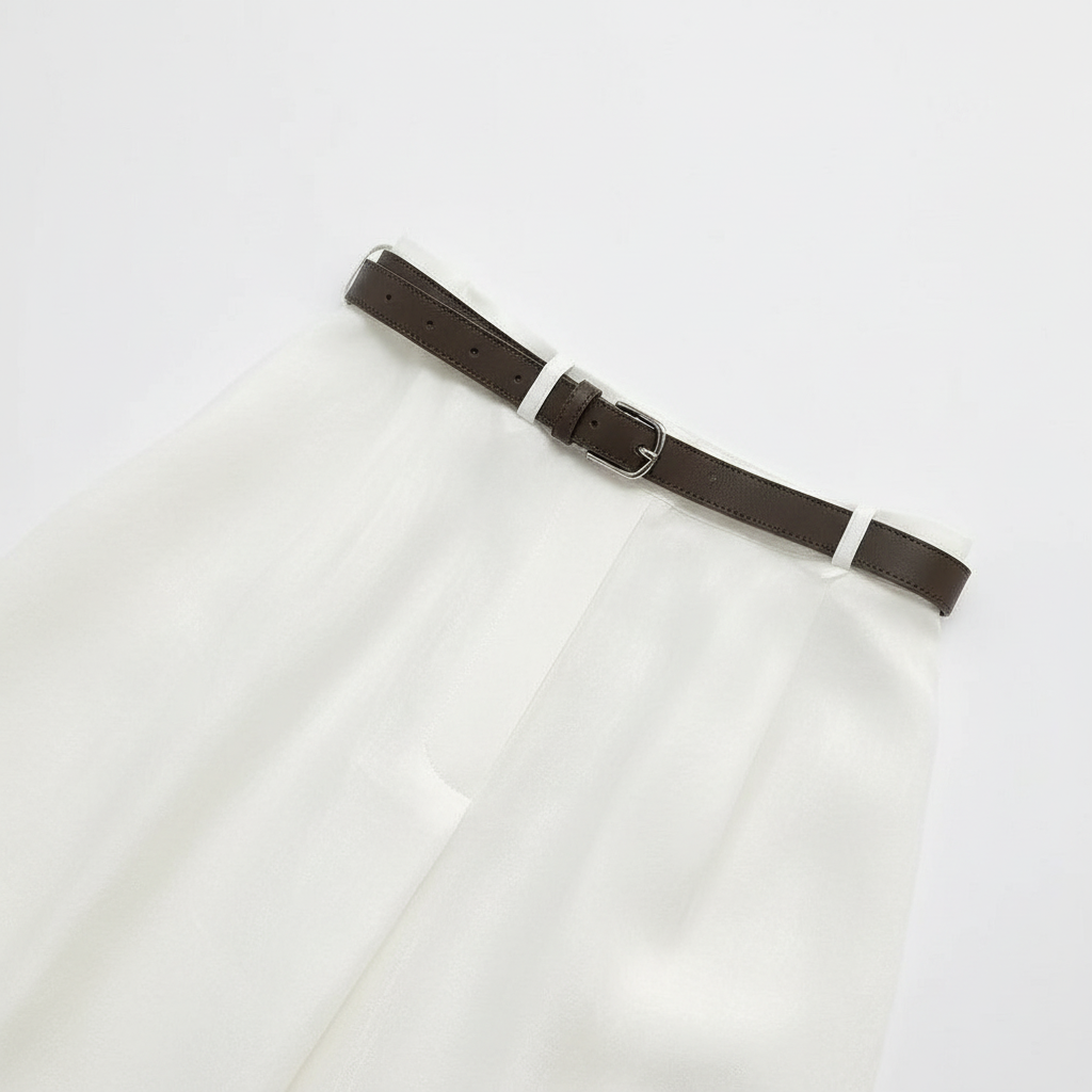 White Skirt Belt Detail