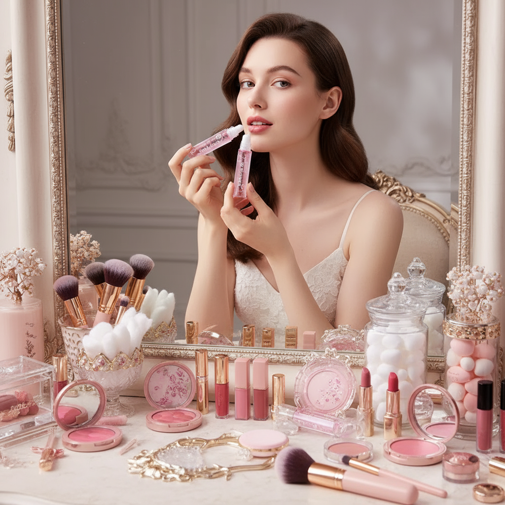 Wide angle dressing table scene