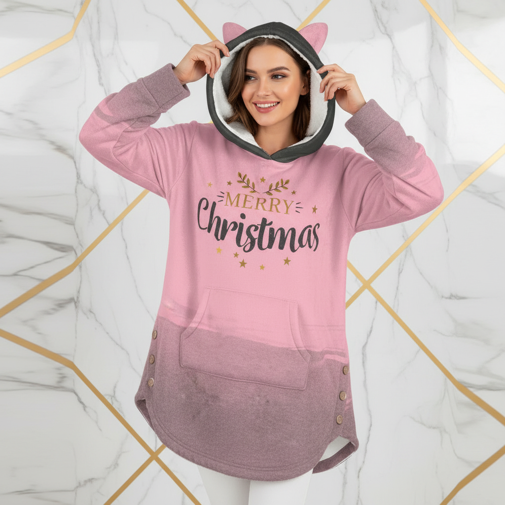 Woman adjusting hood showing interior